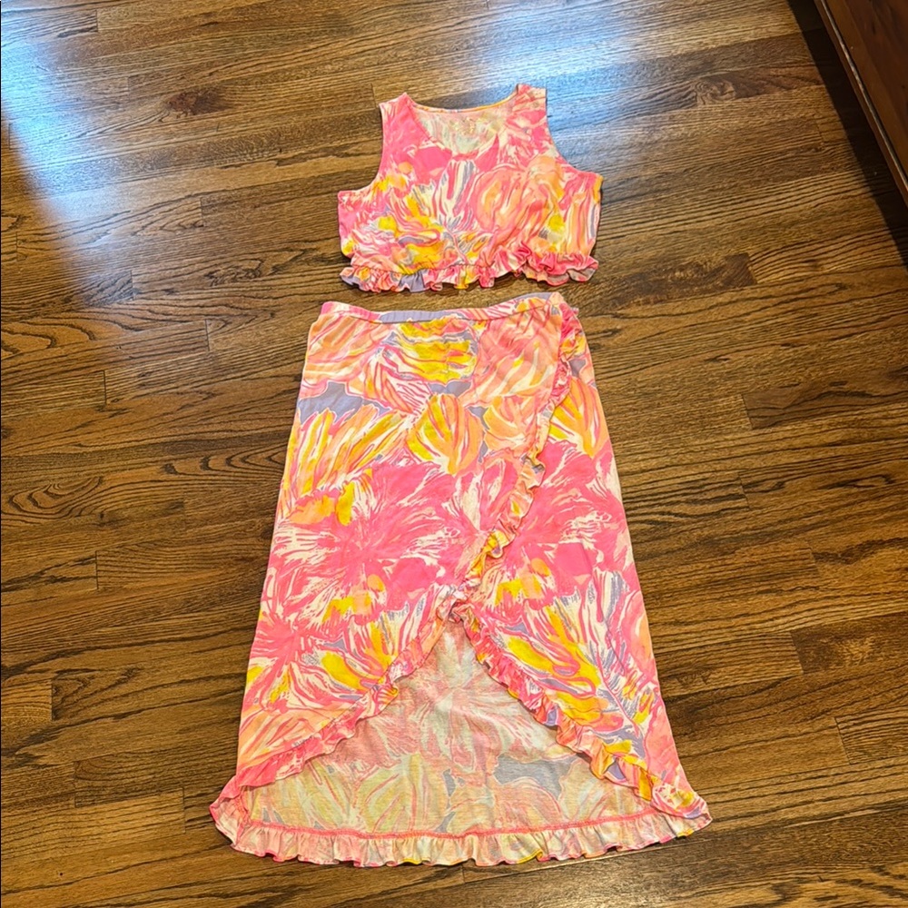 Lilly Pulitzer Pink and Yellow Cotton Top